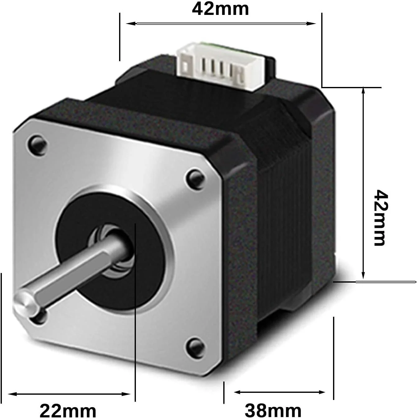 موتور پله‌ای Nema 17 مدل 42 VOREAL، 1.5 آمپر، 17HS4401S با گشتاور بالا، 40 میلی‌متر، 42BYGH، 4 سیم با کانکتور 1 متری، مناسب برای CNC DIY، موتور پرینتر سه بعدی (سایز: 1 عدد 17HS4401S)