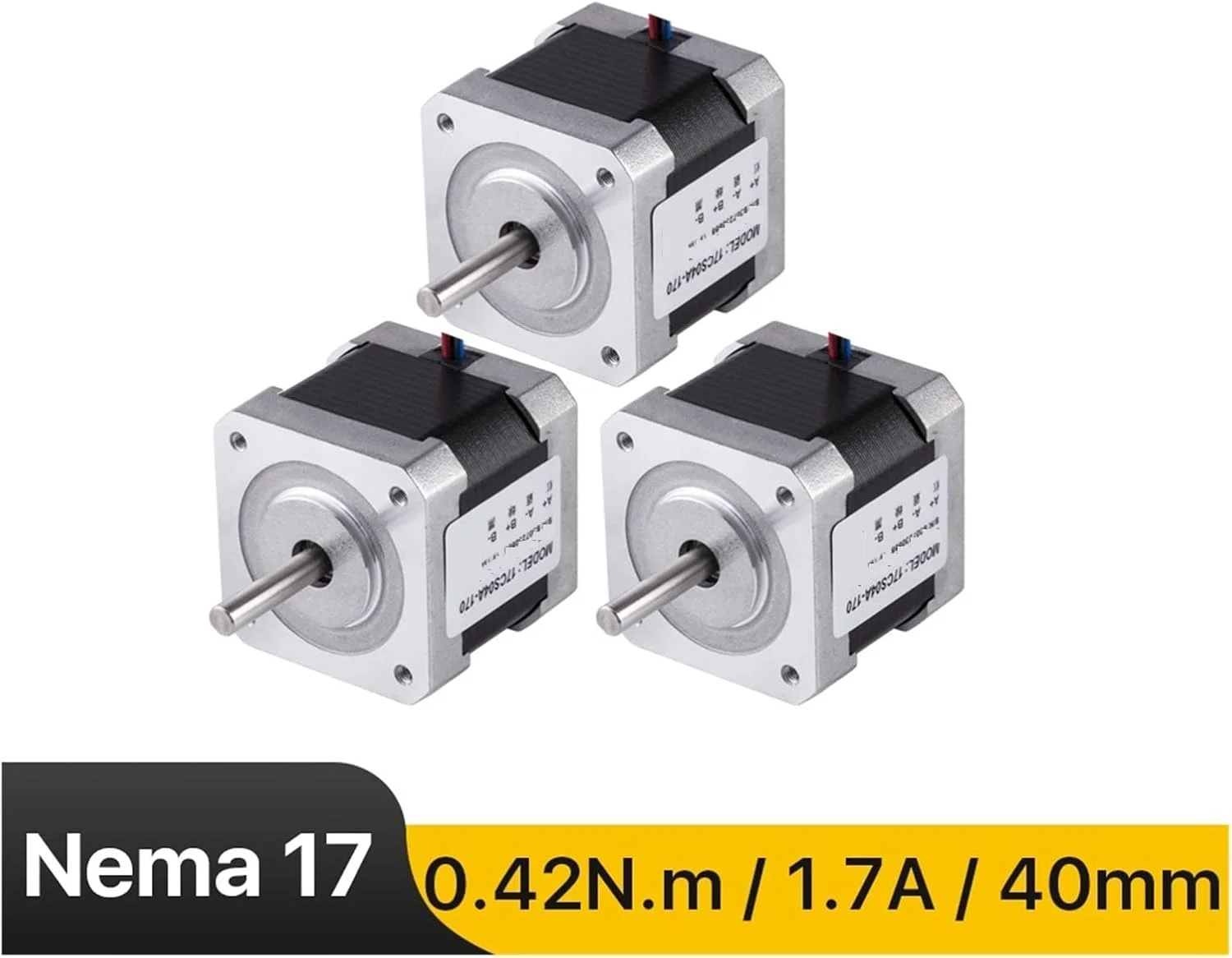 موتور پله ای Nema 17 مدل VOREAL، 40 میلی متر، 42Ncm، 1.7 آمپر، 2 فاز، برای دستگاه CNC، پرینتر سه بعدی، دستگاه حکاکی و فرز (اندازه: 1 عدد)