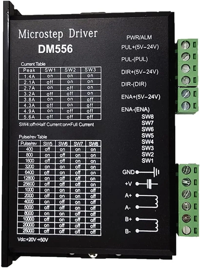 درایور موتور پله ای دیجیتال دو فاز VOREAL DM556 برای موتور پله ای سری NEMA 17 23 34 دستگاه CNC پرینتر سه بعدی