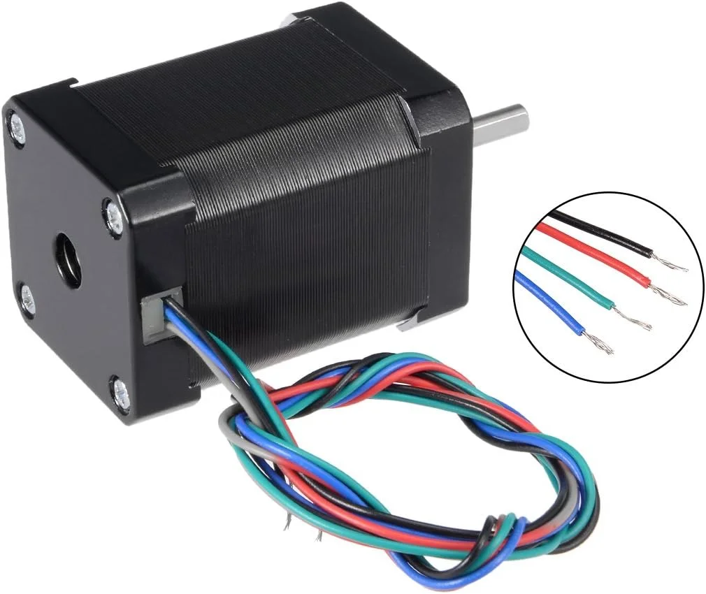 موتور پله‌ای هیبریدی دو فاز Nema 17، گشتاور 75N.cm، بدنه 63 میلی‌متری، 4 آمپر، 4 سیم، مناسب برای پرینتر سه بعدی و CNC