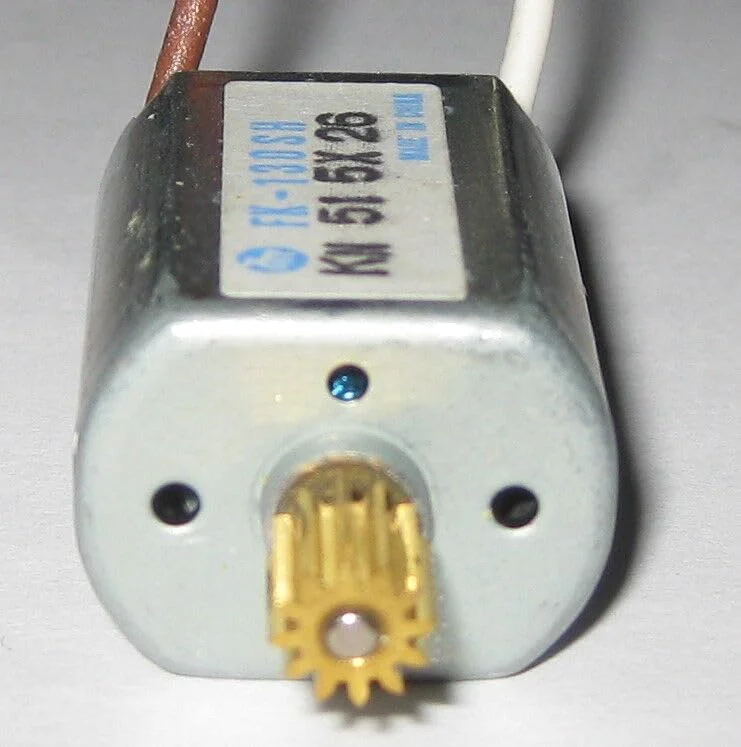 موتور الکتریکی FK-130SH با چرخ‌دنده - موتور کم جریان برای دستگاه‌های فروش خودکار و پرینترهای ATM