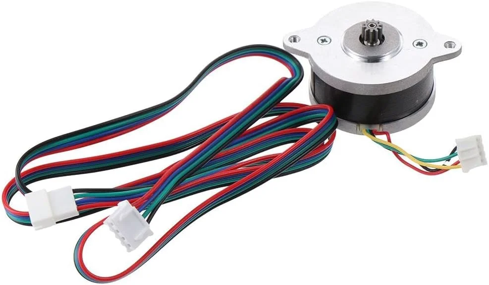 موتور پله ای پرینتر سه بعدی مشکی بادوام مسی کوچک Nema14 موتور گرد نقره ای قابل حمل برای برقکار
