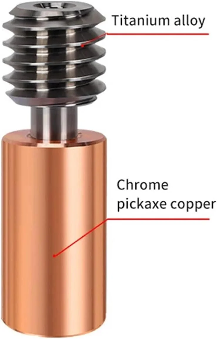 ۵ عدد گلوئی حرارتی ارتقا یافته برای پرینتر سه بعدی FL-Sun V400، لوله گلو، نازل قطعه هات اند، اکسترودر آلیاژ تیتانیوم مس ۱.۷۵ میلی متری