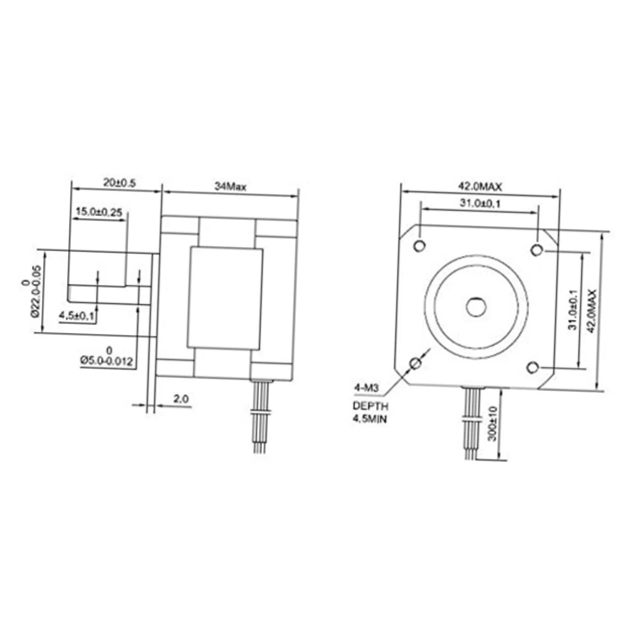 موتور پله ای Nema17 با دقت بالا Uonlytech، گشتاور 26ncm، ولتاژ 12 ولت، 0.4 آمپر برای پرینترهای سه بعدی موتور پله ای Nema17 با دقت بالا Uonlytech، گشتاور 26ncm، ولتاژ 12 ولت، 0.4 آمپر برای پرینترهای سه بعدی