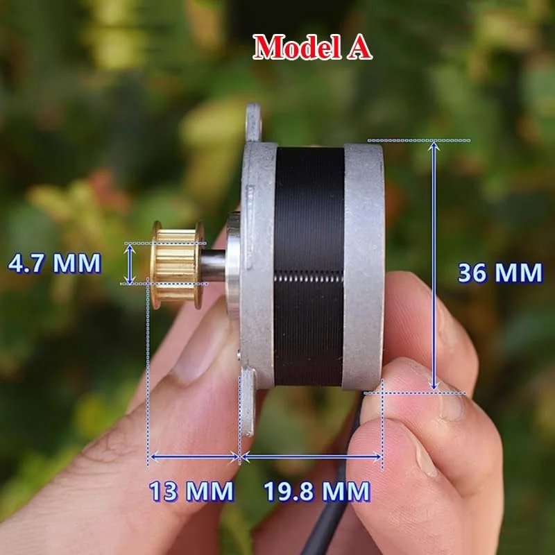 موتور پله ای مینی 36 میلی متری 0.9 درجه، موتور پله ای میکرو 2 فاز 4 سیمه، چرخ قرقره سنکرون برای پرینتر سه بعدی CNC ربات (مدل A)