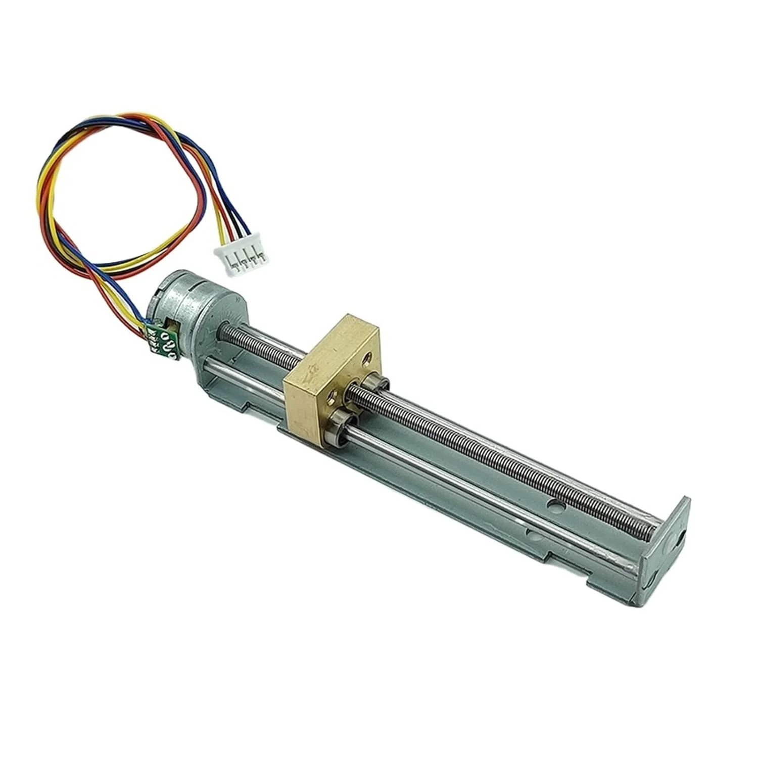 استارتر الکترونیکی پله‌ای لغزنده خطی 15 میلی‌متری با بلوک متحرک مهره فلزی، استارتر الکترونیکی استپر 2 فاز 4 سیمه، میله پیچ بلند، موتور پرینتر سه بعدی DIY