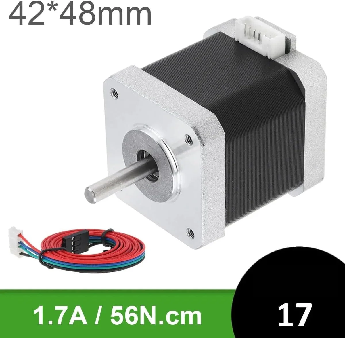 موتور پله ای برای موتور Nema 17 42، 48 میلی متر، 56N.cm، موتور پرینتر سه بعدی برای تجهیزات اتوماسیون، دستگاه حکاکی، قطعات پرینتر سه بعدی CNC