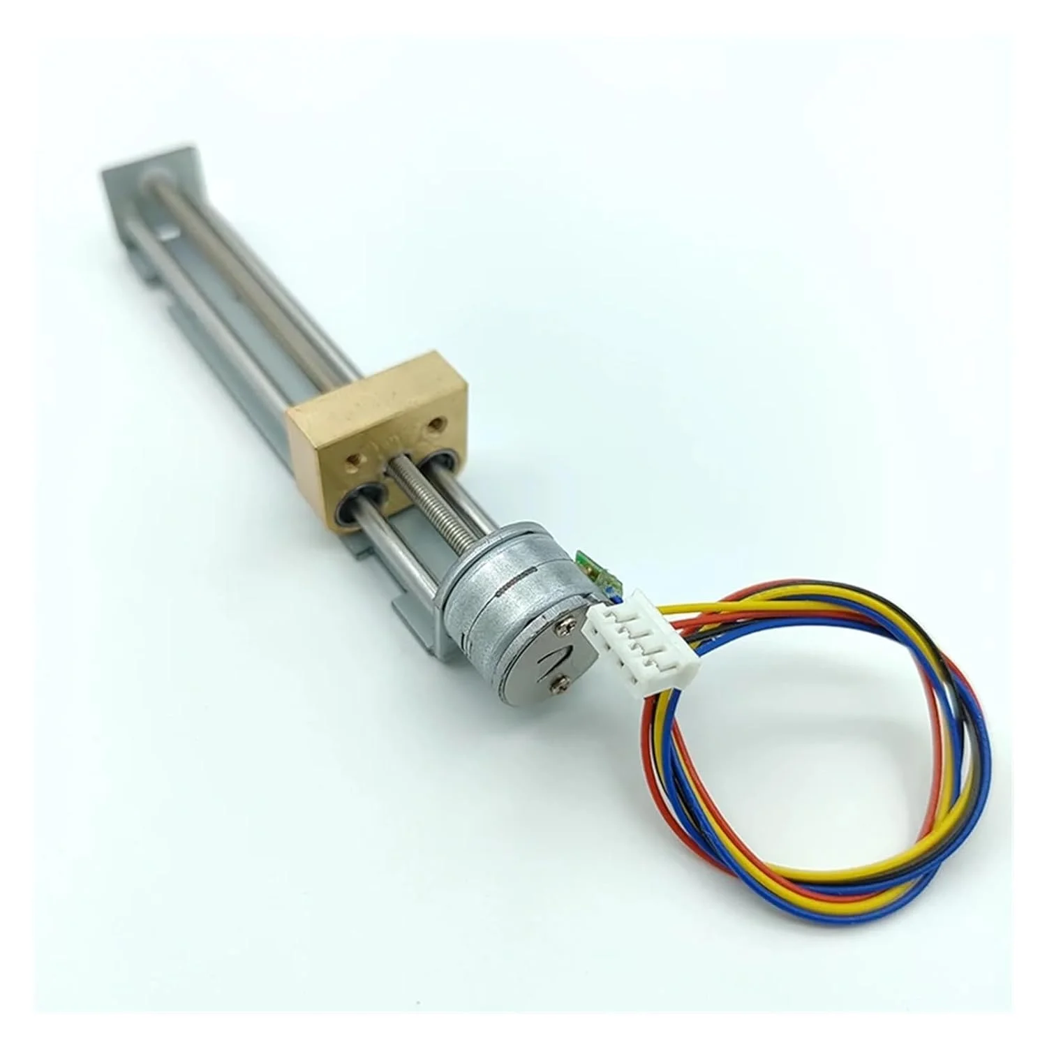 استارتر الکترونیکی پله‌ای لغزنده خطی 15 میلی‌متری با بلوک متحرک مهره فلزی، استارتر الکترونیکی استپر 2 فاز 4 سیمه، میله پیچ بلند، موتور پرینتر سه بعدی DIY