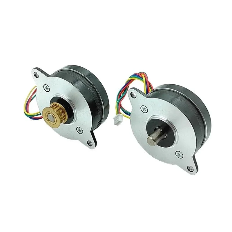موتور پله ای مینی 36 میلی متری گرد نازک 0.9 درجه، موتور پله ای میکرو 2 فاز 4 سیمه با شفت 5 میلی متری و پولی برای پرینتر سه بعدی، CNC، ربات (مدل A)