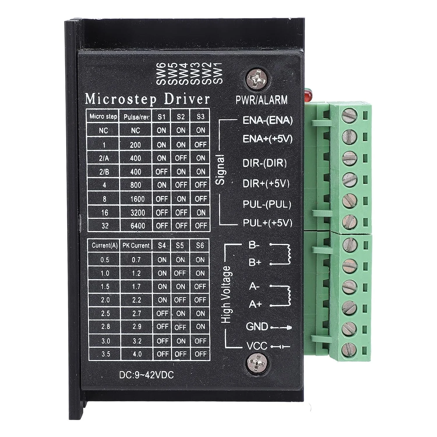 درایور موتور پله ای TB6600، 4.0 آمپر 32 بخش برای موتورهای Nema 17، 23، 24 با قفل نیمه اتوماتیک صرفه جویی در انرژی، ایده آل برای پرینتر سه بعدی CNC