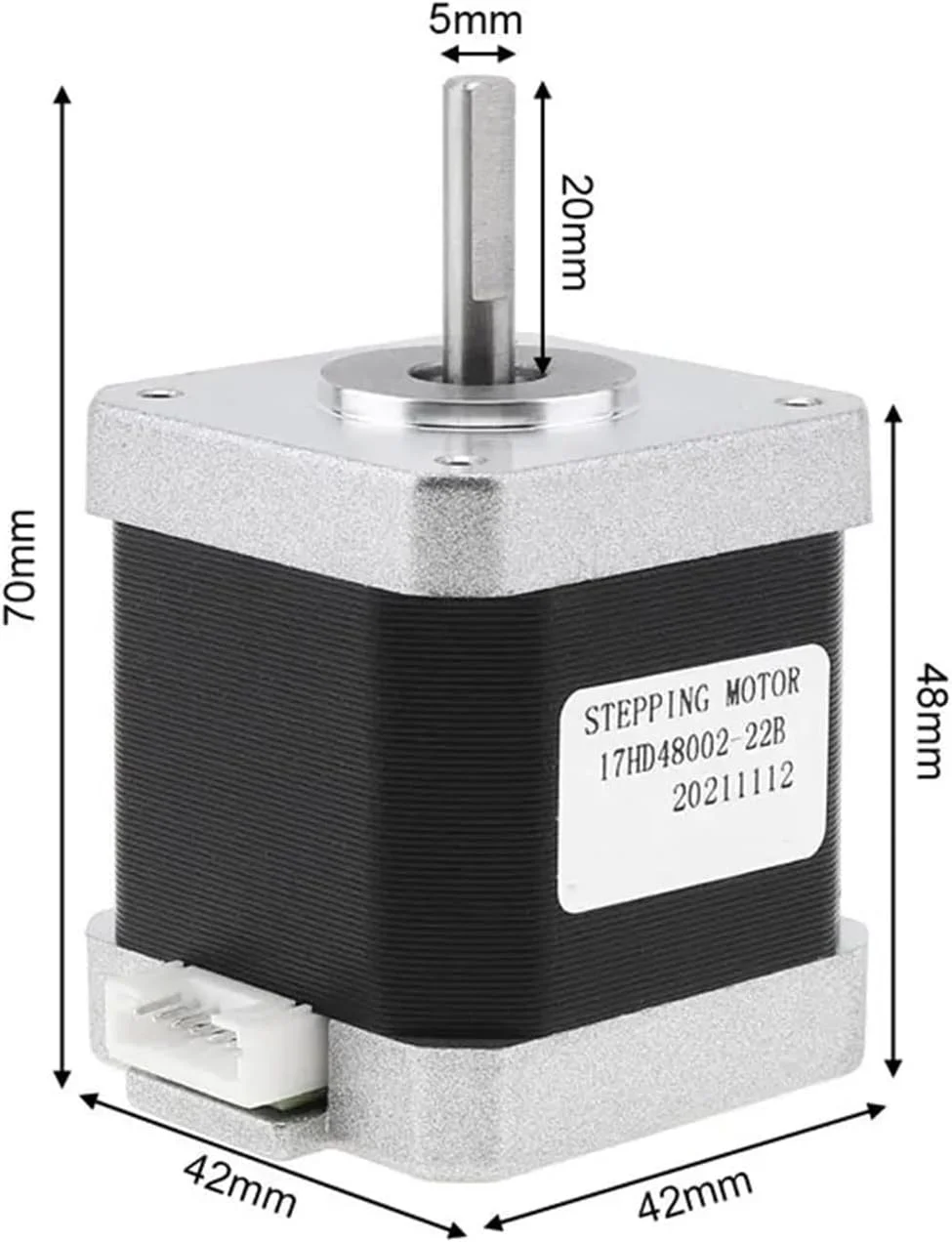موتور پله ای Nema 17 مدل 42 با طول 60 میلی متر و گشتاور 70N.cm، مناسب برای تجهیزات اتوماسیون، CNC و قطعات پرینتر سه بعدی
