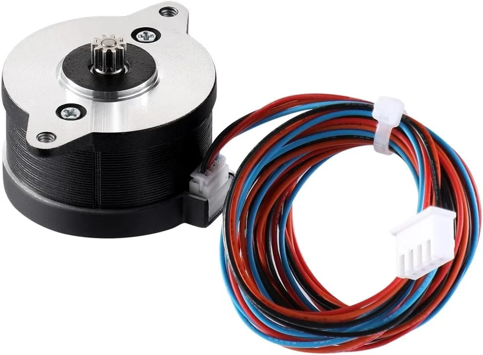 موتور پله ای 36 میلی متری برای پرینتر سه بعدی، بدنه گرد با کابل 120 سانتی متری، زاویه 1.8 درجه 0.35 آمپر 2 فاز، سازگار با اکسترودر مینی شرپا، اکسترودر Orbite V1.5 و غیره