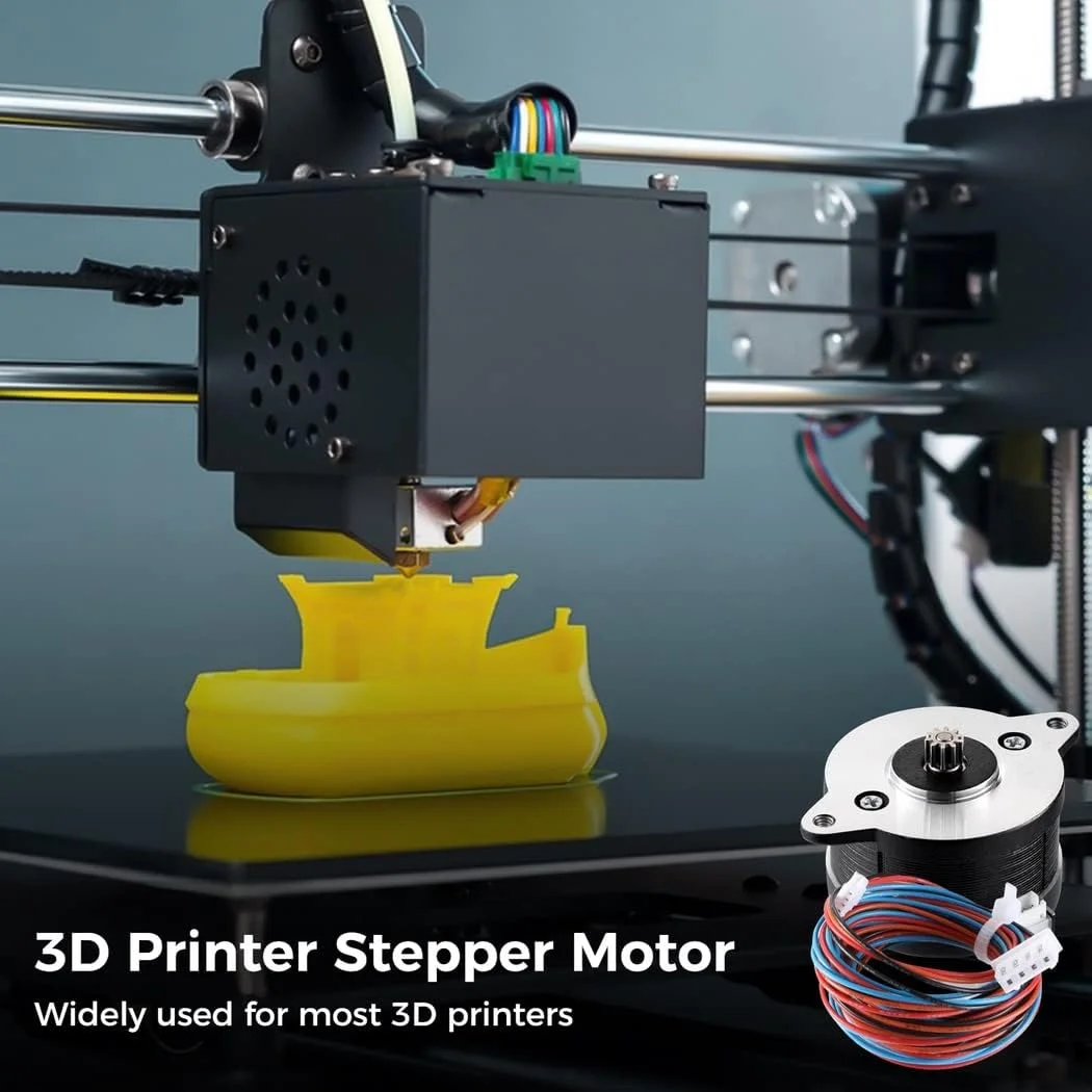موتور پله ای 36 میلی متری برای پرینتر سه بعدی، بدنه گرد با کابل 120 سانتی متری، زاویه 1.8 درجه 0.35 آمپر 2 فاز، سازگار با اکسترودر مینی شرپا، اکسترودر Orbite V1.5 و غیره