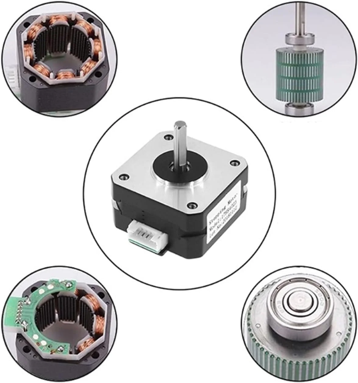 موتور پله ای Nema17 مدل 17HS4023 1.0A با سرسیم XH2.54/42 موتور 12V / 24V برای پرینتر سه بعدی مدل B03E (سایز: Du-Pont Head Line)