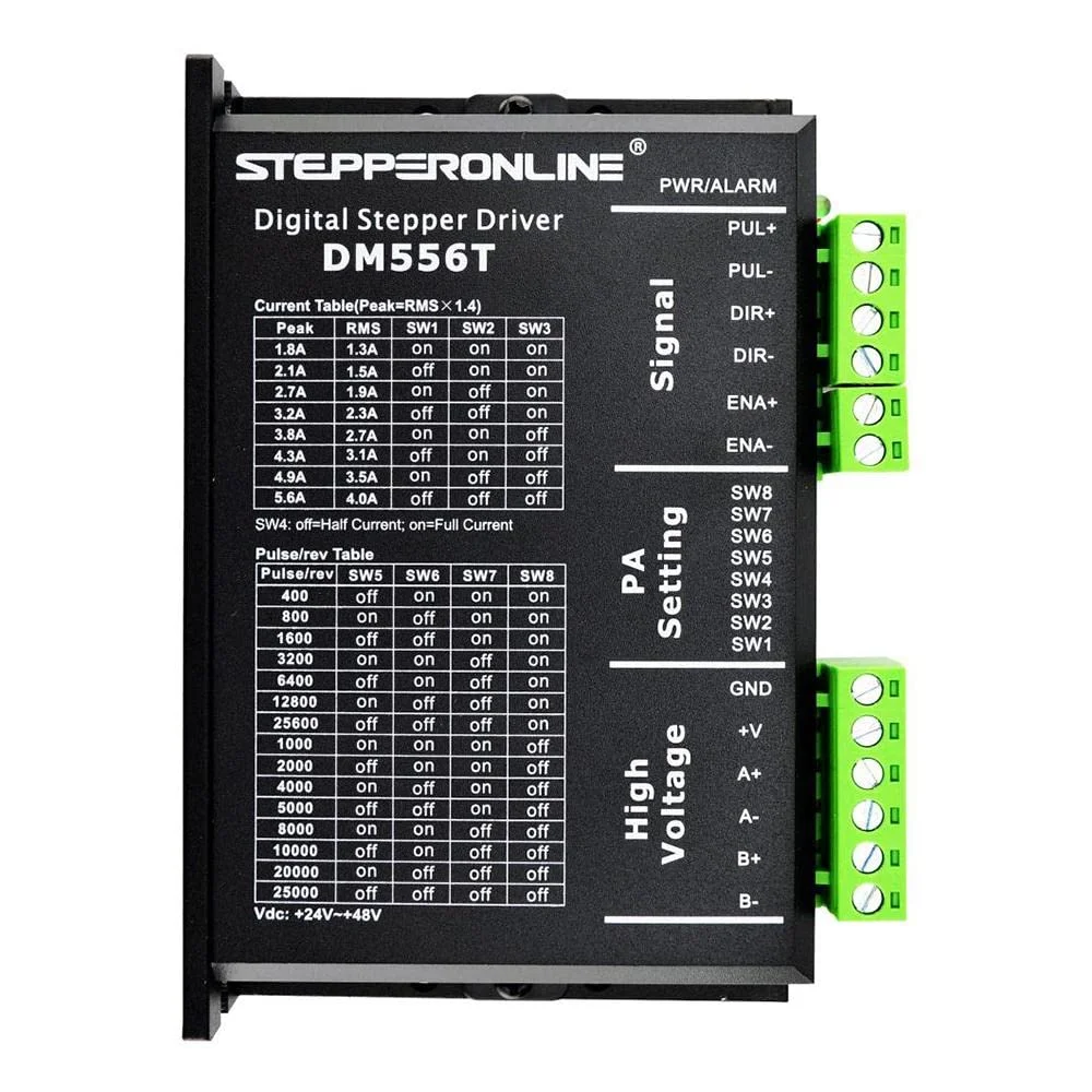 درایور موتور پله ای 1.8-5.6 آمپر 20-50 ولت DC برای موتور پله ای Nema 23, 24