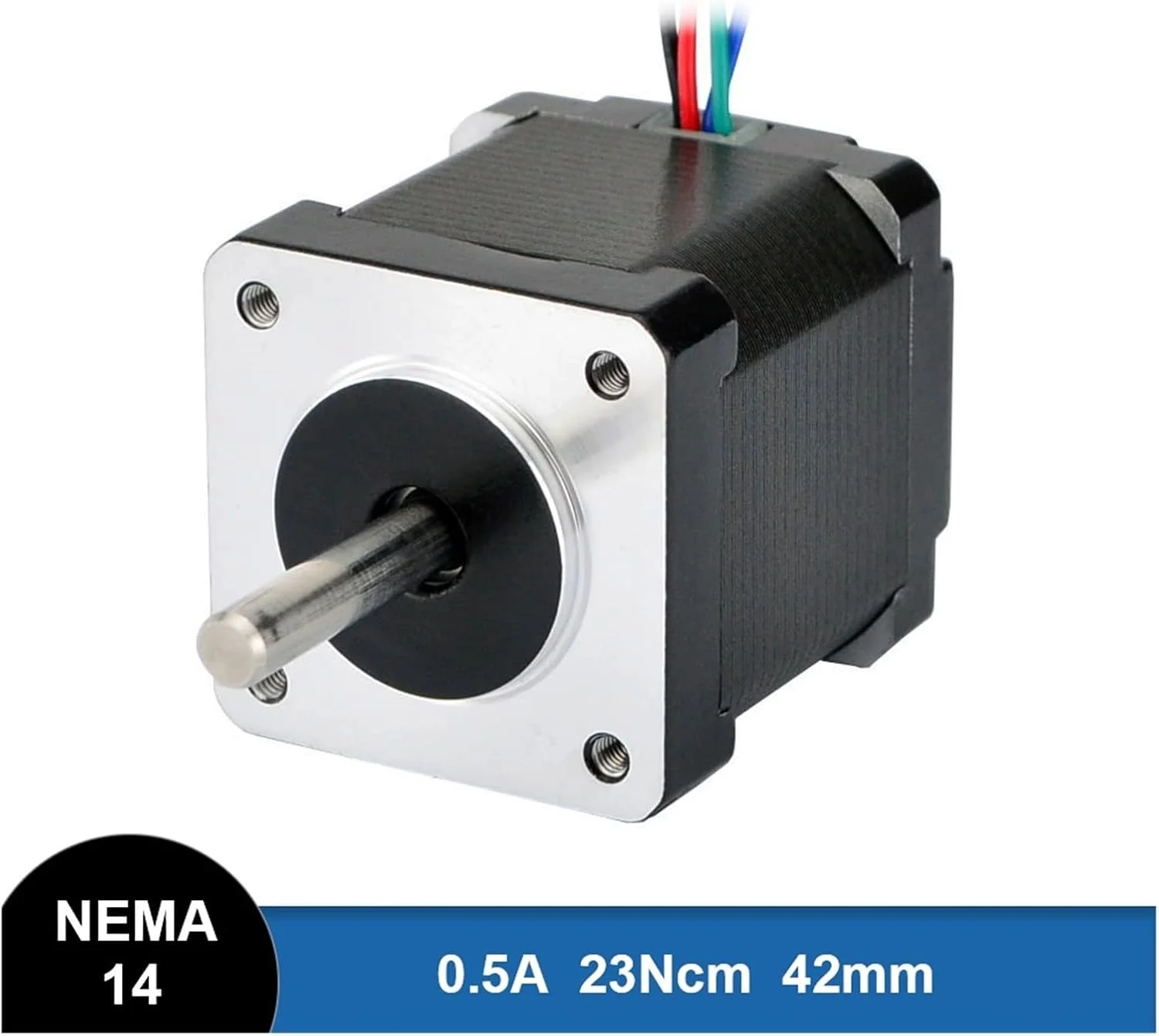 موتور پله‌ای Nema 14، 42 میلی‌متری، 23Ncm (32.6 oz in)، 0.5 آمپر، 4 سیم، موتور پله‌ای Nema14 برای CNC DIY و موتور پرینتر سه بعدی