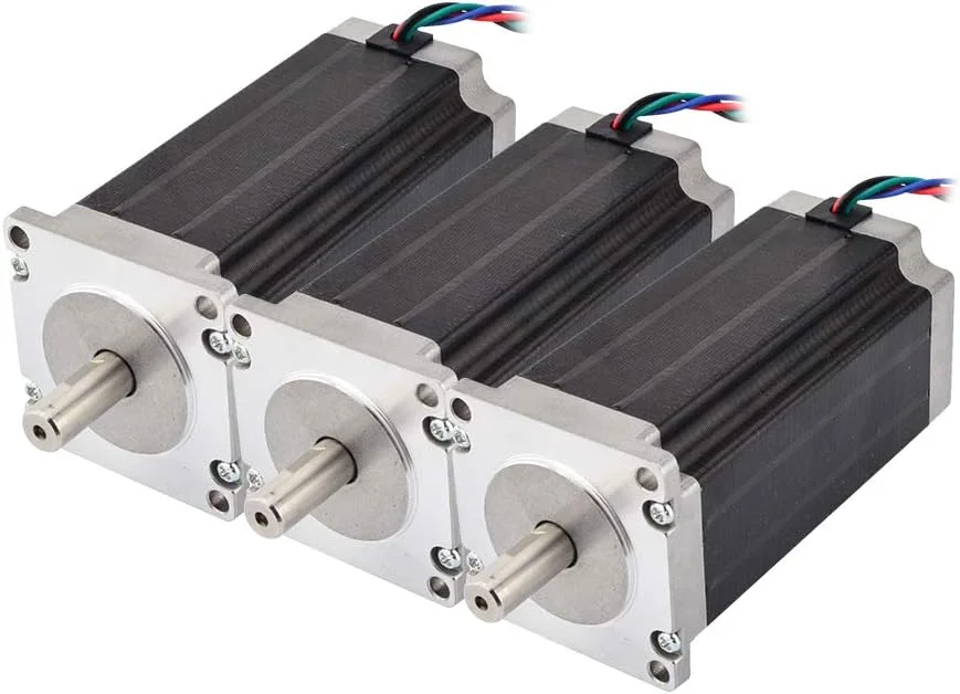 استپرآنلاین 3 عدد موتور پله ای 3 نیوتن متر Nema 23، 4.2 آمپر، 4 سیم، شفت 10 میلی متر، مناسب برای دستگاه CNC فرز، تراش و روتر