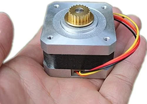 موتور پله ای 42 دو فاز 4 سیمه به همراه چرخ دنده همزمان MXL