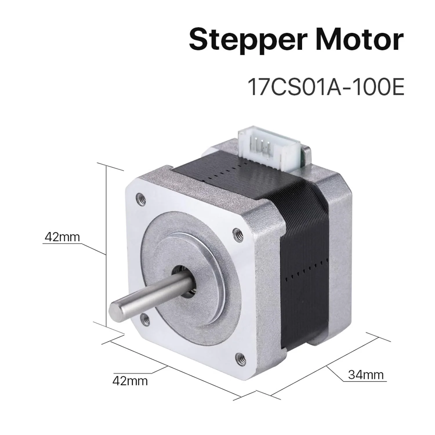 موتور پله ای Nema 17، 42 میلی متر، 2 فاز، 15Ncm، 1 آمپر به همراه کابل 4 سیمه برای پرینتر سه بعدی CNC XYZ (مدل 17CS01Ax1PCS)