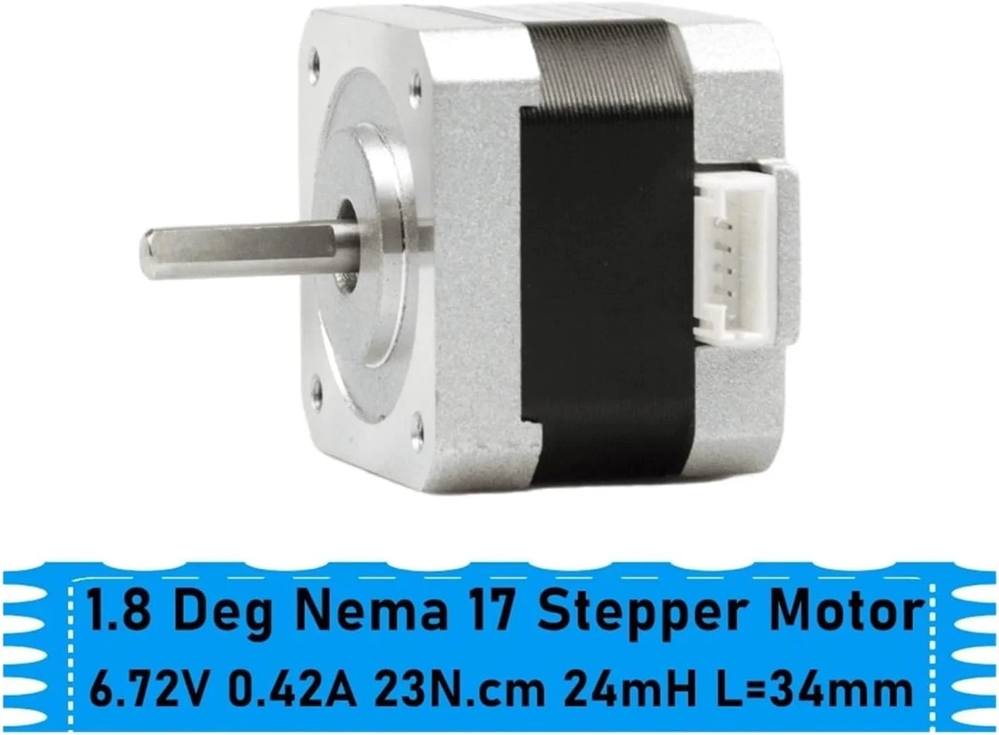 موتور پله ای 23Ncm 0.42A 6.72V 17HS3401 موتور پله ای 42BYGH 4 سیم پرینتر سه بعدی CNC
