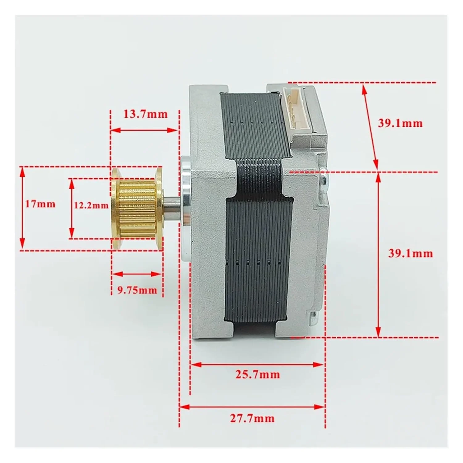 استپ موتور الکترونیکی 39 میلی‌متری 16، استارتر الکترونیکی پله‌ای 2 فاز 4 سیمه DC 12V-24V، پولی 20T با زاویه 1.8 درجه برای استارتر موتور دستگاه حکاکی CNC پرینتر سه بعدی