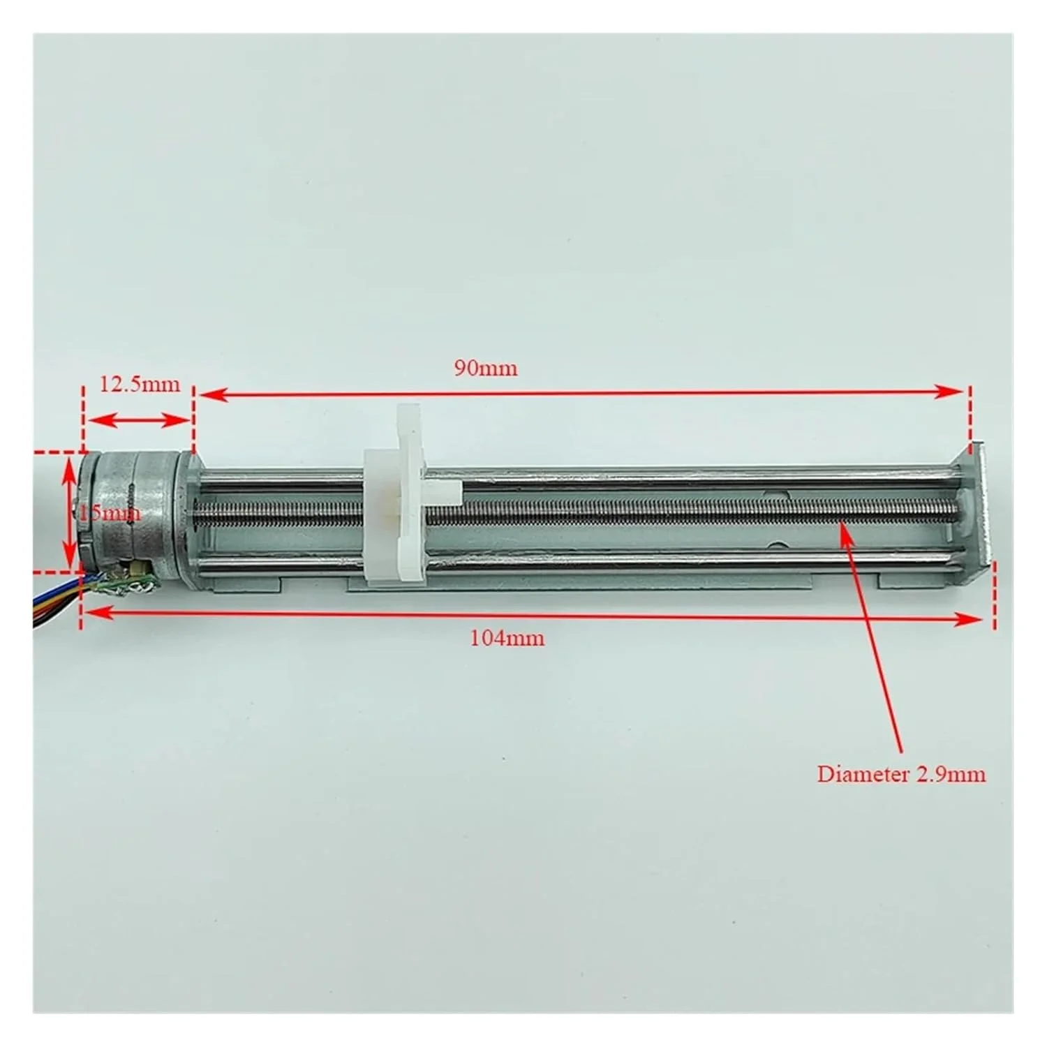 استپ موتور خطی 80 میلی‌متری با استروک 15 میلی‌متری، استارتر الکترونیکی DC 5V 6V دو فاز 4 سیمه، بلوک استارتر الکترونیکی پله‌ای، اکچویتور میله‌ای پیچی، مناسب برای موتور پرینتر سه بعدی لیزری DIY