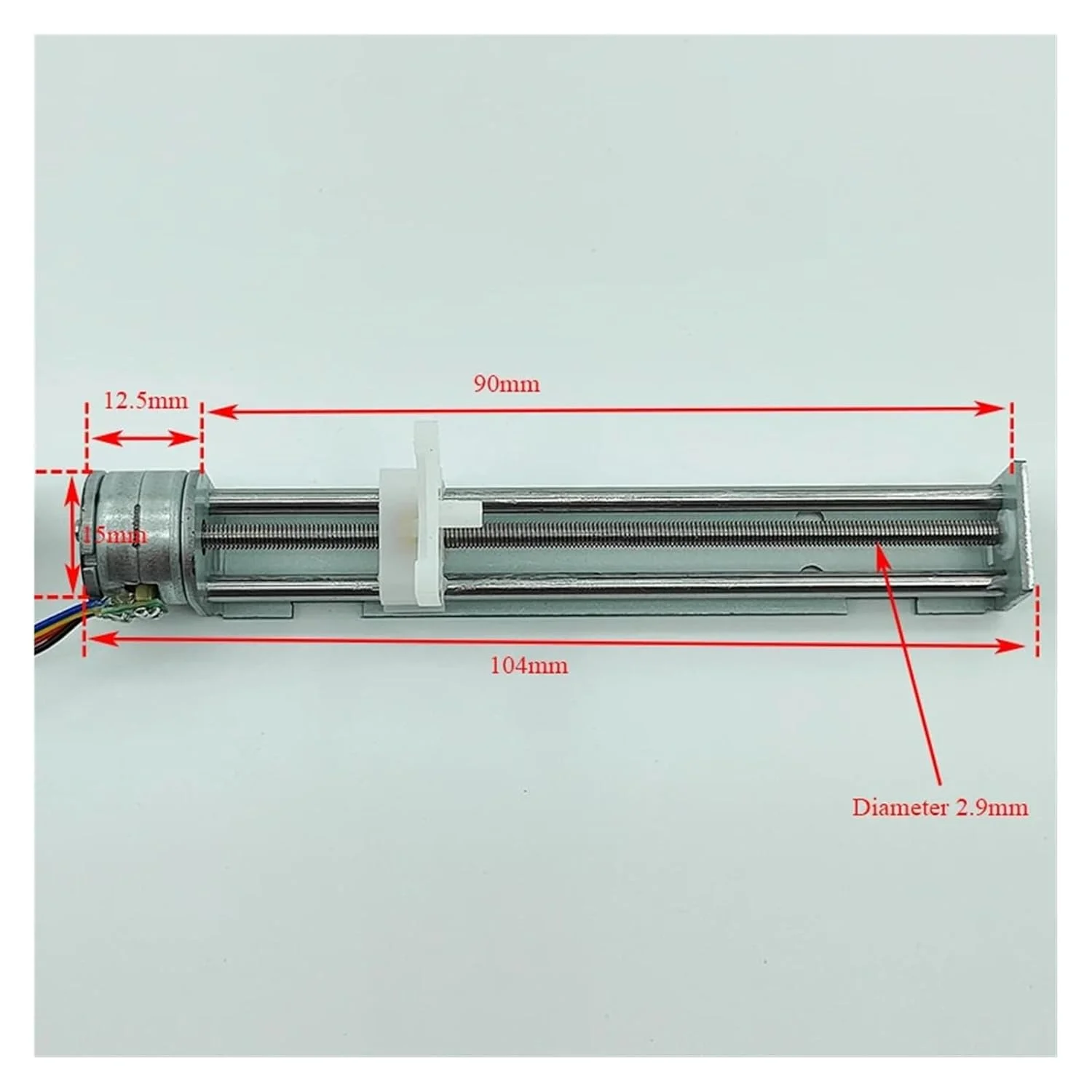 استپ موتور خطی 80 میلی‌متری با شفت 15 میلی‌متری، استارتر الکترونیکی DC 5V 6V دو فاز 4 سیمه با میله پیچ بلند برای موتورهای پرینتر سه بعدی و لیزر