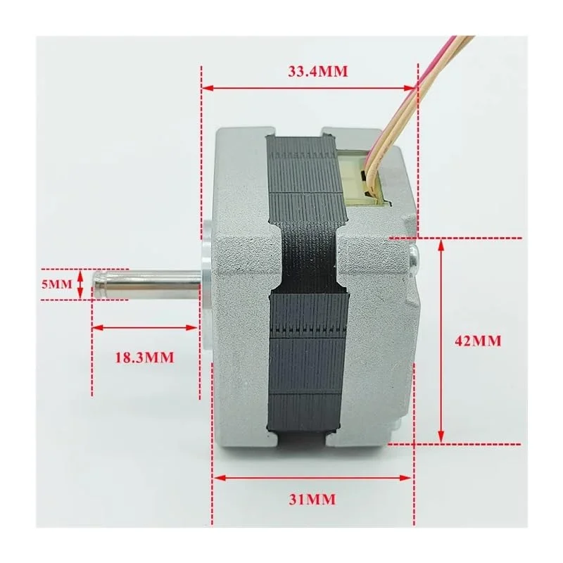 موتور پله‌ای NEMA17 42MM، استارتر الکترونیکی 2 فاز 4 سیم، 1.8 درجه برای پرینتر سه بعدی، دستگاه CNC، برش، حکاکی، استارتر موتور