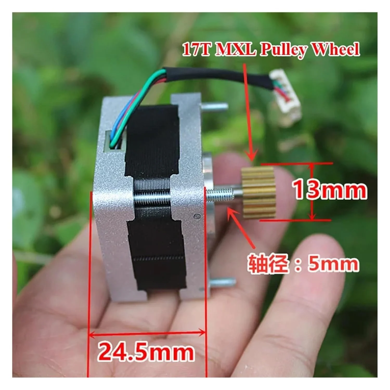 استپ موتور 1.8 درجه NEMA16 39MM، استارتر الکترونیکی 2 فاز 4 سیم، شفت 5 میلی‌متری، چرخ پولی MXL با 17 دندانه برای پرینتر سه بعدی، CNC، استارتر موتور ربات