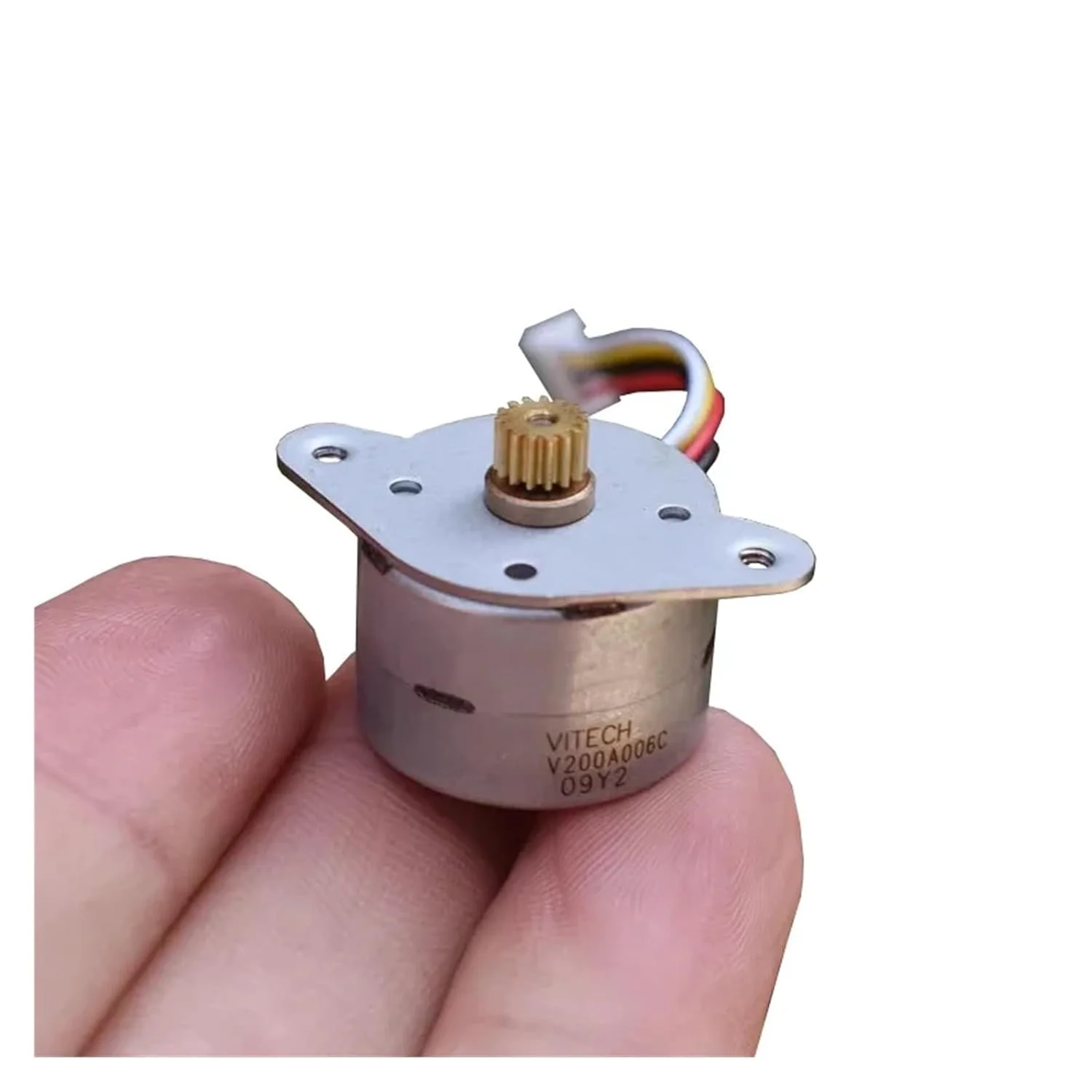 استارتر الکترونیکی پله ای گرد 20BY 20 میلی متری، استارتر الکترونیکی پله ای 2 فاز 4 سیمه 15 درجه 15 دندانه چرخ دنده مسی، استارتر موتور پرینتر DIY