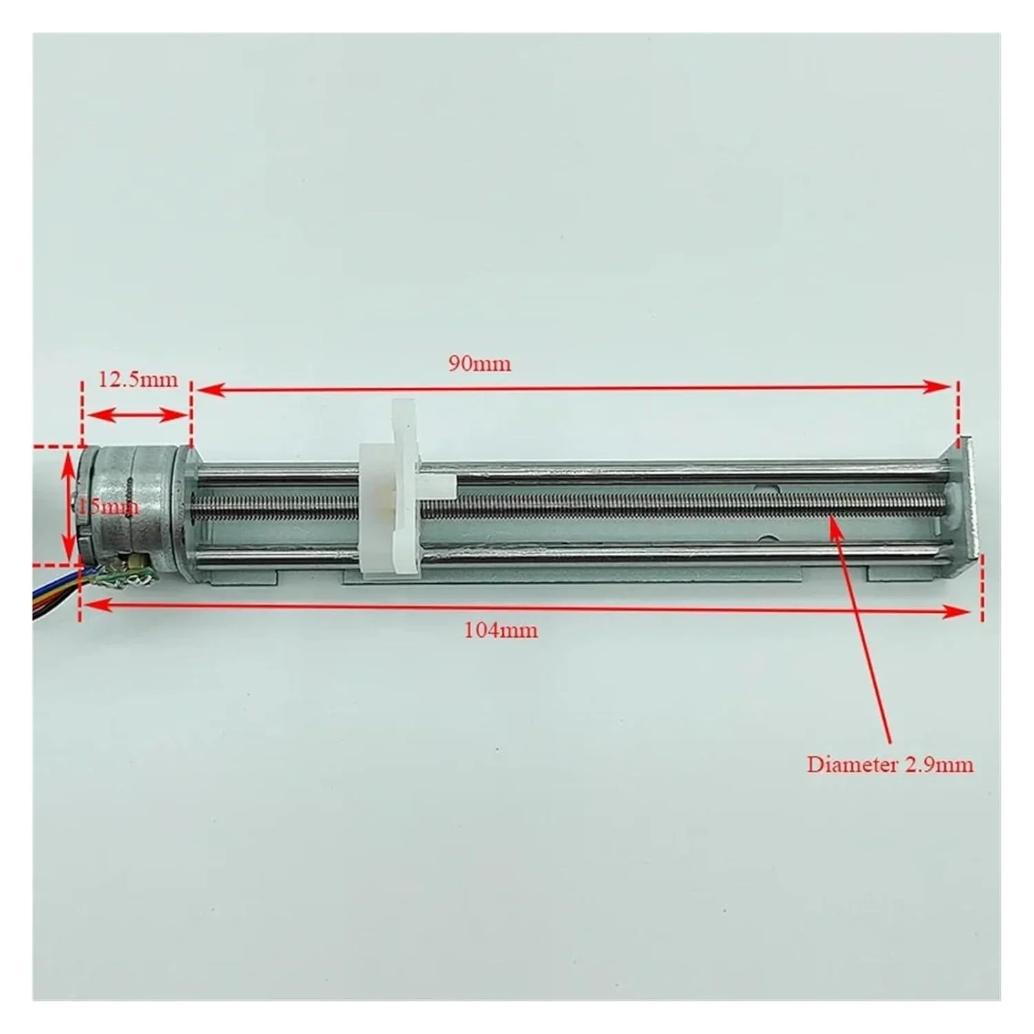 استپ موتور خطی 80 میلی‌متری با شفت 15 میلی‌متری، استارتر الکترونیکی DC 5V 6V دو فاز 4 سیمه با میله پیچ بلند برای موتورهای پرینتر سه بعدی و لیزر