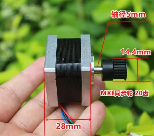 موتور پله ای 35 میلی متری 1.8 درجه 2 فاز 4 سیم قرقره 6.8 اهم برای ربات CNC پرینتر سه بعدی