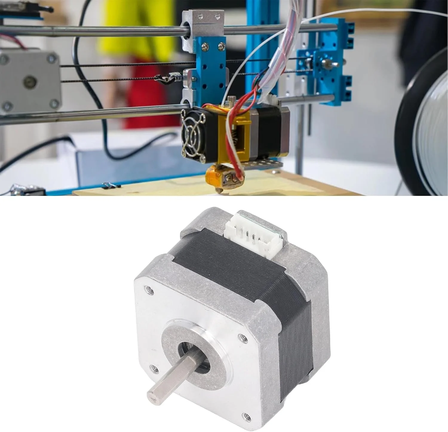 موتور پله ای Nema 17، 2 فاز 4 سیم، 1.8 درجه گشتاور بالا، موتور پله ای پرینتر سه بعدی برای دستگاه CNC، حکاکی، تجهیزات