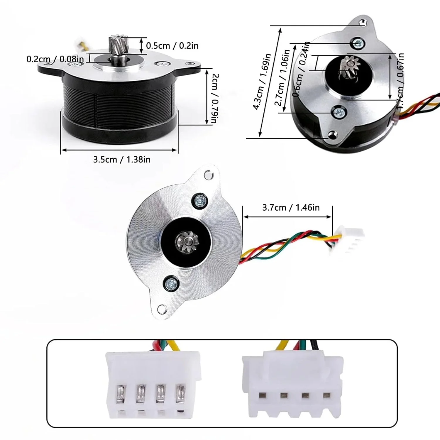 موتور پله ای گرد دو فاز 1.8 درجه DC2.4V 1A 36mm برای اکسترودر پرینتر سه بعدی Bambu Lab P1S، مناسب برای سری X1 یا P1