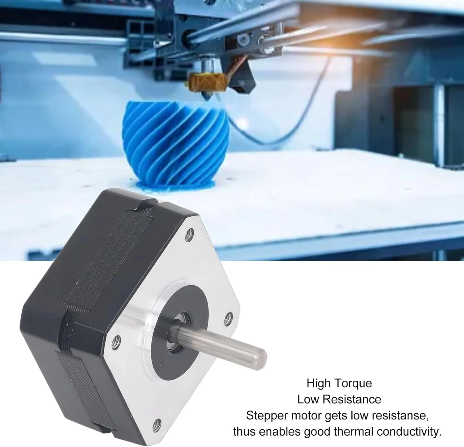 موتور پله ای 42، 2 فاز 1.8 درجه 0.22N.M برای پرینترهای سه بعدی، دمای بالا، نویز کم