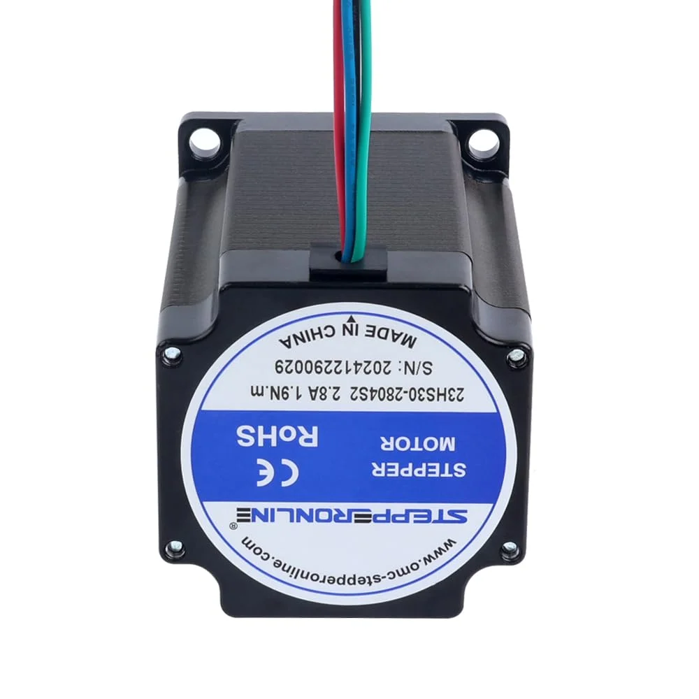 موتور پله ای Nema 23 شفت 8 میلی متری دو قطبی 1.9 نیوتن متر (269.06oz.in) 2.8 آمپر 57x57x76 میلی متر 4 سیم CNC پرینتر سه بعدی