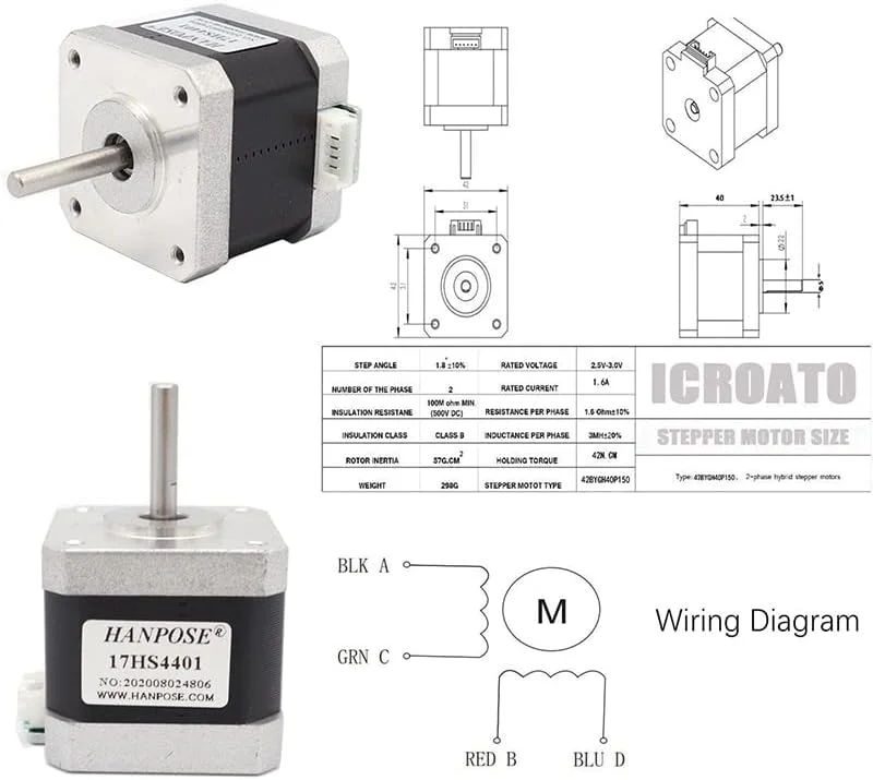 موتور پله ای 17 با براکت موتور پله ای L مشکی و درایور موتور پله ای TB6600 4A 9-42V کنترلر CNC برای پرینتر سه بعدی - (ولتاژ: فقط tb6600 4a)