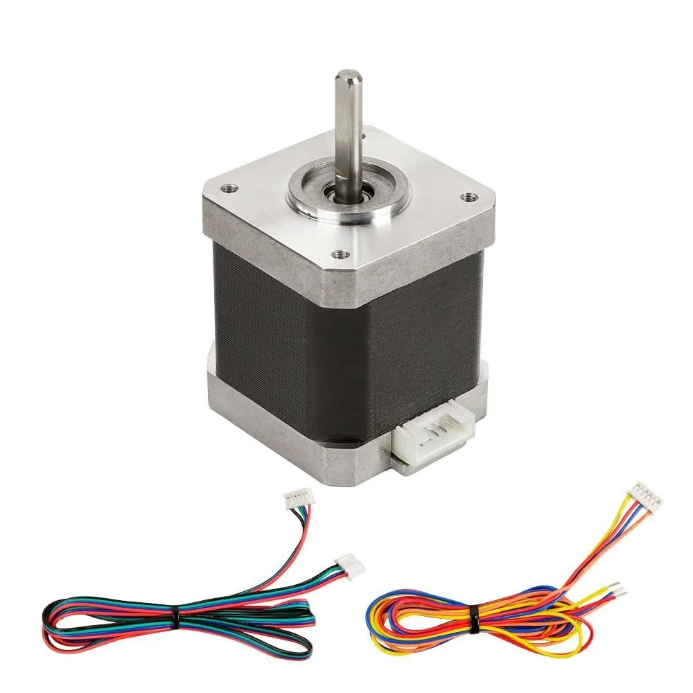 موتور پله ای Nema 17 48mm، موتور 42، 4.5kg.cm تک محوره 42HS48 برای چاپگر سه بعدی، شفت D شکل 1.2 آمپر - (نوع: A، رنگ: 42HS48 1 عدد)