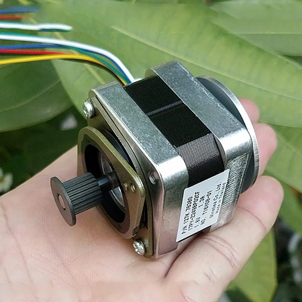 موتور پله ای 17، موتور 42، 2 فاز، 4 سیم، 27.4 میلی متر، موتور پله ای 17، 0.9 درجه با پولی تایمینگ برای پرینتر سه بعدی دقیق DIY - موتور DC -