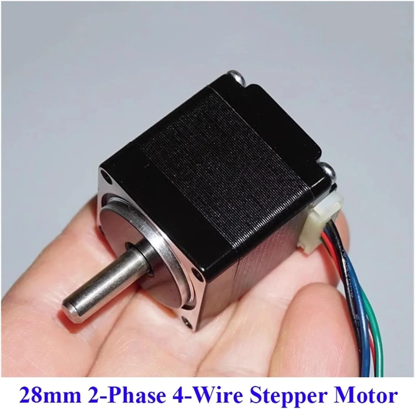 موتور پله ای مینی 28mm*28mm با زاویه 1.8 درجه، 2 فاز، 4 سیم، موتور پله ای هیبریدی با شفت 5 میلی متری برای قطعات جایگزین پرینتر سه بعدی و ربات CNC
