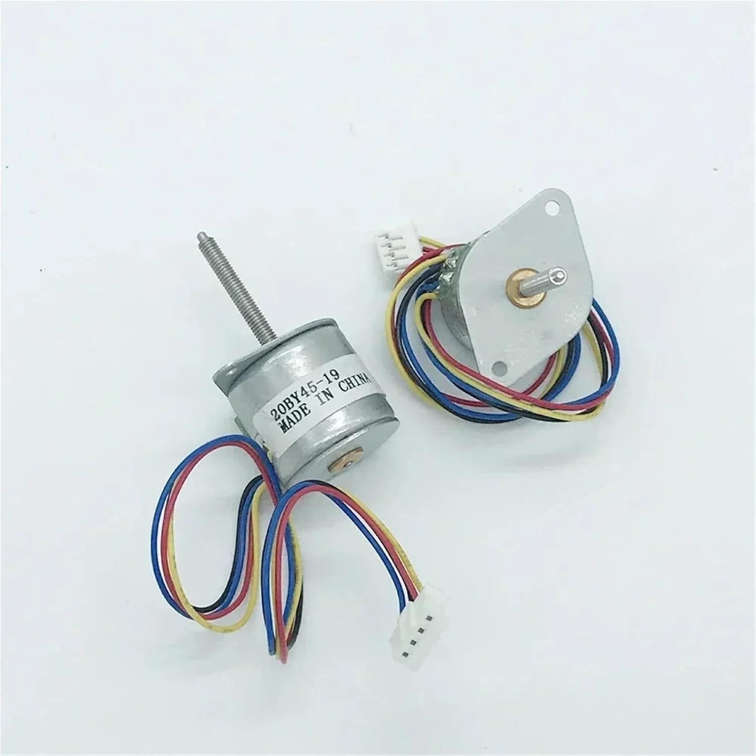 مینی موتور پله ای 20 میلی متری DC 5V 7.4V سیم دار 19 سانتی متری مدل 20BY45 دو فاز 4 سیم محور رزوه ای 3 میلی متری 1 عدد