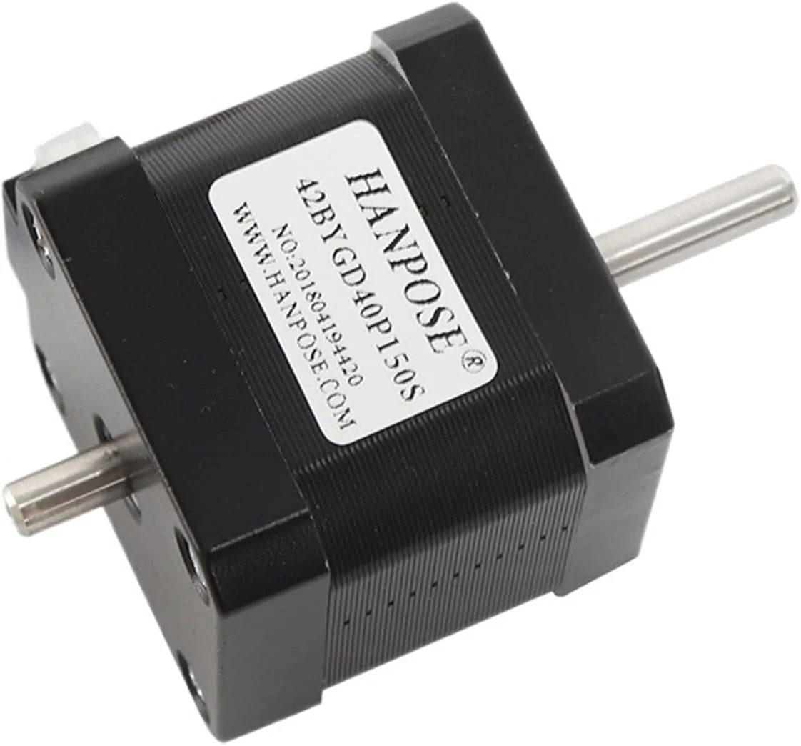 موتور پله ای دو شفت NEMA17، 1.6 آمپر، 45N.CM، 40 میلی متر، مدل 17HS4401S-SZ برای دستگاه فرز حکاکی روتر و پرینتر سه بعدی