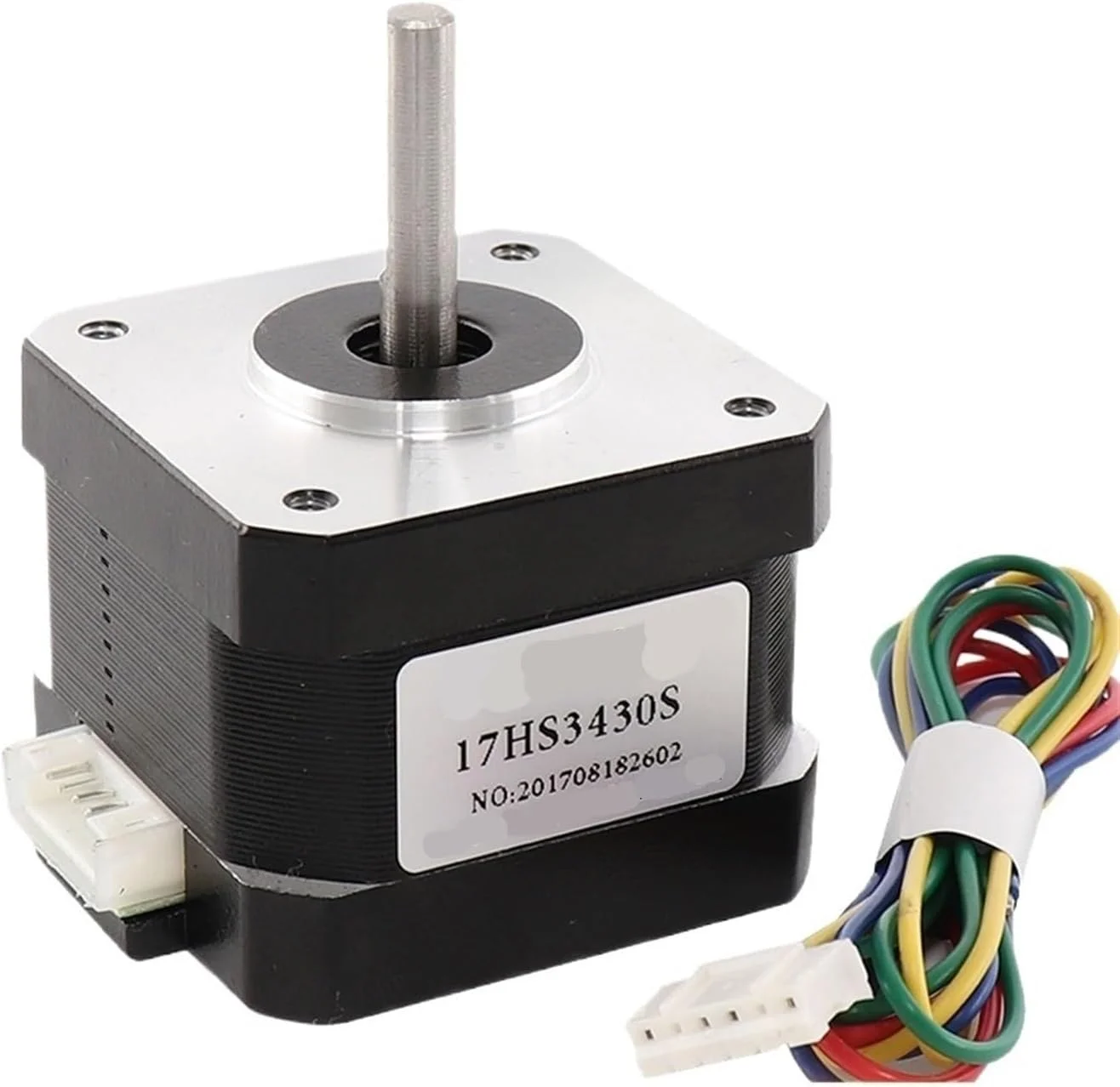 یک عدد موتور پله ای 17HS3430S با جریان 0.4 آمپر، گشتاور 28N.CM، زاویه 1.8 درجه، ابعاد 42x34 میلی متر، سری 42BYGH برای پرینتر سه بعدی XYZ