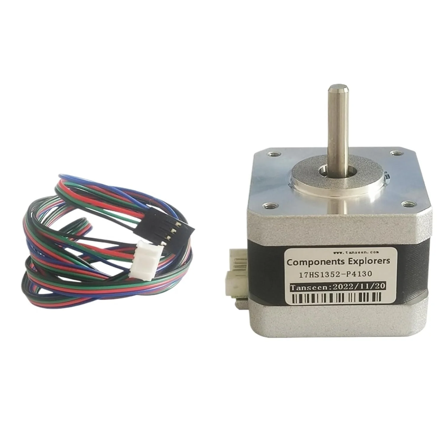 یک عدد موتور پله ای سایز 17 مدل 17HS1352-P4130 42BYGH33، 1.3 آمپر، 0.25 نیوتن متر، 1.8 درجه مناسب برای CNC و پرینتر سه بعدی