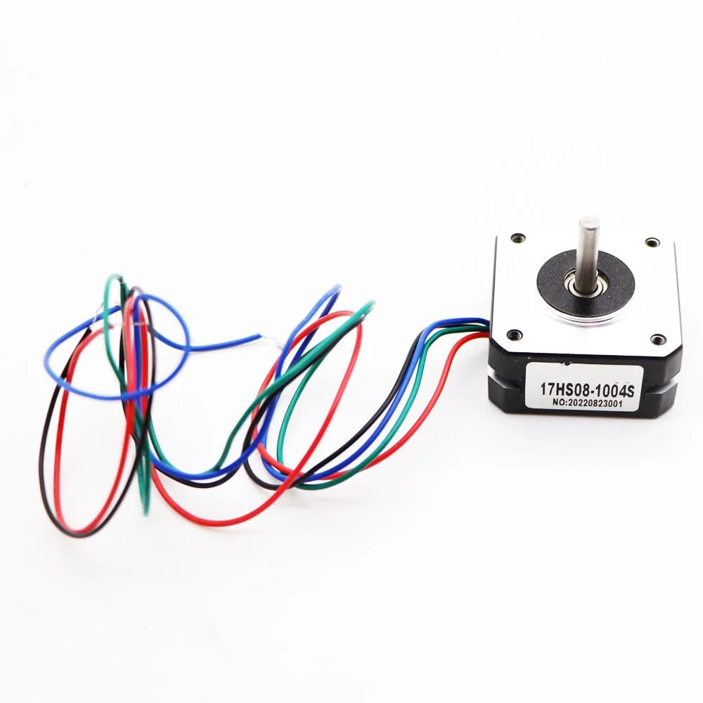 موتور پله ای Nema17 مدل 17HS08-1004S با ابعاد 42 * 20mm، گشتاور 0.13N.m و جریان 1.0A، مناسب برای پرینتر سه بعدی، دستگاه CNC و ماشین فرز (تعداد: 1 عدد)