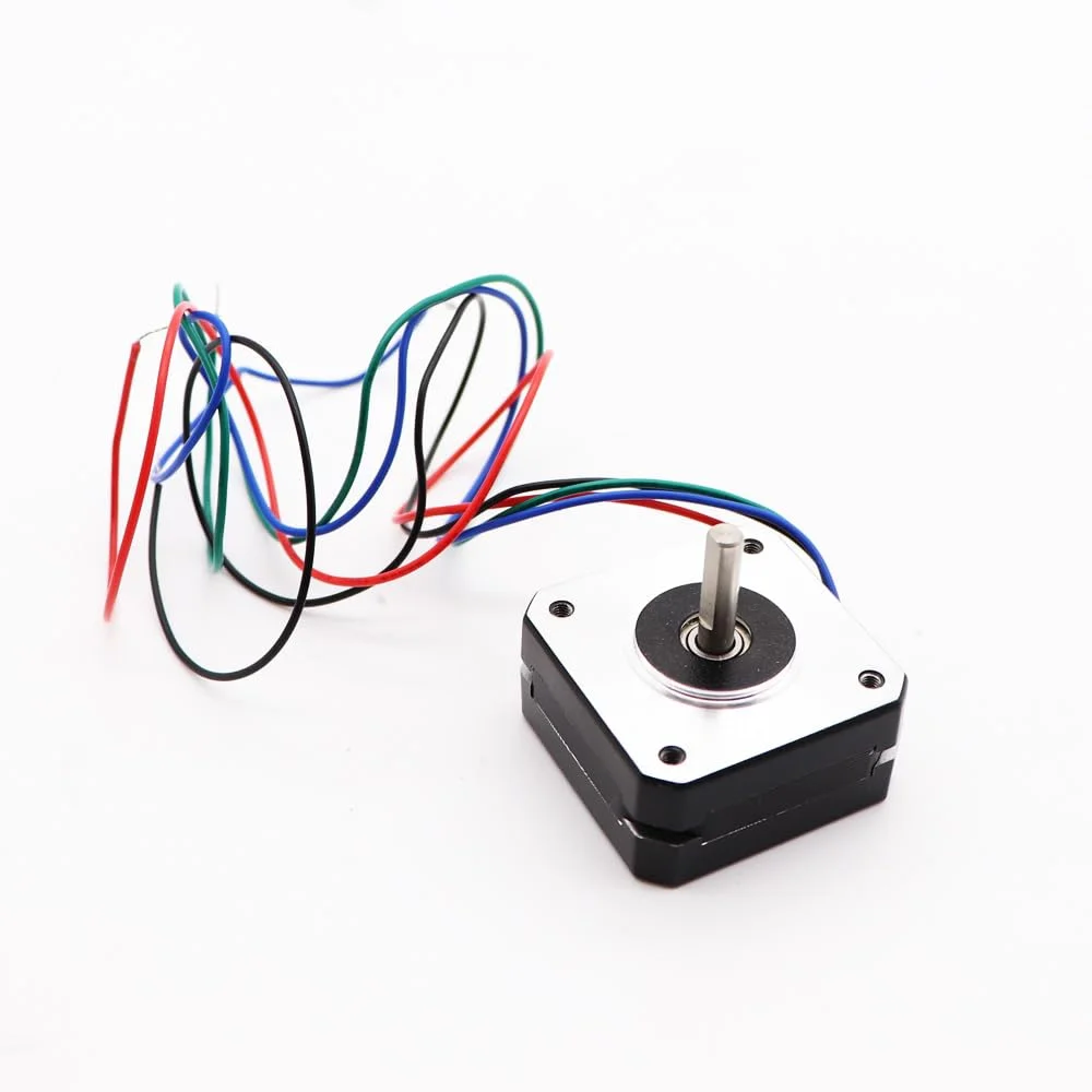 موتور پله ای Nema17 مدل 17HS08-1004S با ابعاد 42 * 20mm، گشتاور 0.13N.m و جریان 1.0A، مناسب برای پرینتر سه بعدی، دستگاه CNC و ماشین فرز (تعداد: 1 عدد)
