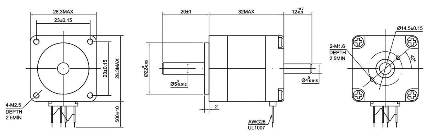 موتور پله ای دو شفت 11 درجه 1.8، 7Ncm (9.94oz.in) 0.67A 4 سیمه برای موتور پرینتر سه بعدی CNC DIY