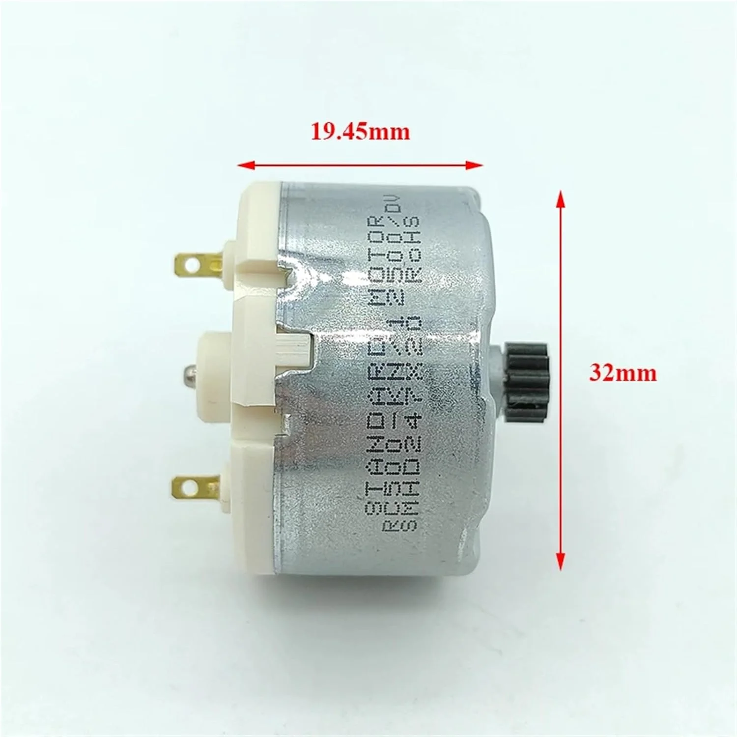 موتور DC کوچک RC500-KN/12500، 6 ولت 9 ولت 12 ولت، 5800 دور در دقیقه، قطر 32 میلی متر، محور گرد، چرخ دنده 11 دندانه، 1 عدد