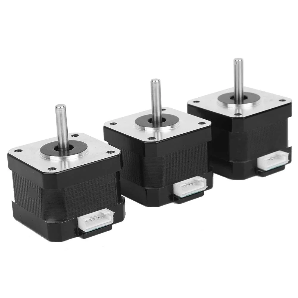 مجموعه موتورهای پله ای فولادی ضد زنگ 42BYGHW609 34mm 12V برای پرینترهای سه بعدی، ماشین آلات نساجی با دقت بالا و نویز کم برای تجهیزات نظارتی