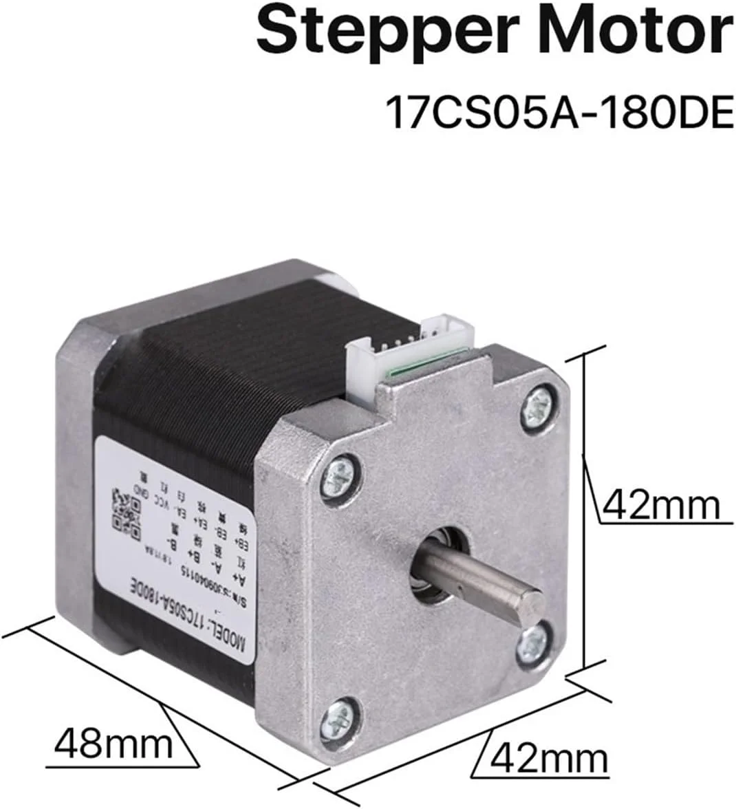 موتور پله ای Nema 17، 48 میلی متر، 2 فاز، 52Ncm، 1.8 آمپر، موتور پله ای دو شفت با 4 سیم برای پرینتر سه بعدی